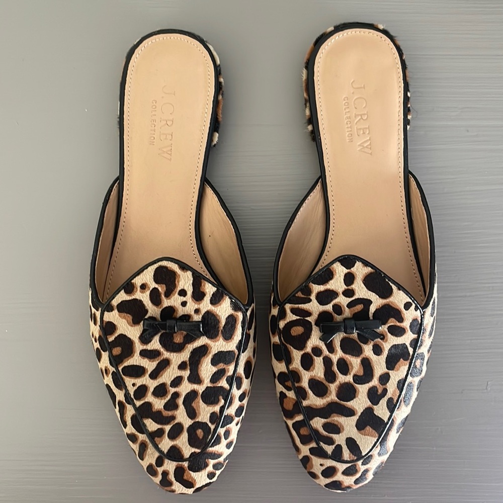 J Crew Leopard Print Size 7 mules